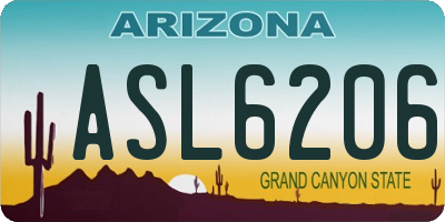 AZ license plate ASL6206