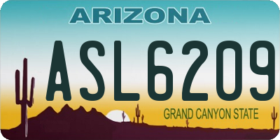 AZ license plate ASL6209