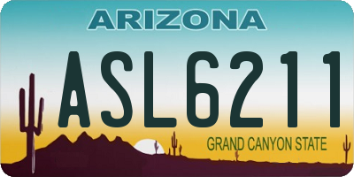 AZ license plate ASL6211