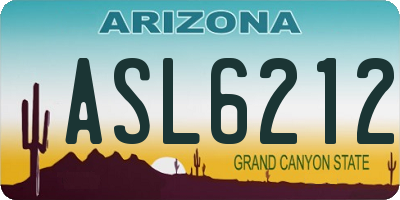 AZ license plate ASL6212