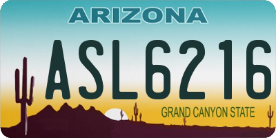 AZ license plate ASL6216