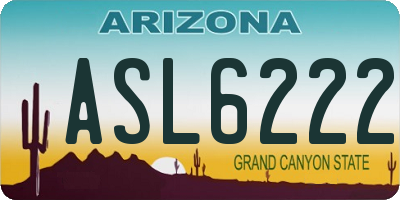 AZ license plate ASL6222