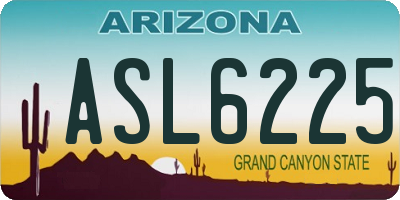 AZ license plate ASL6225