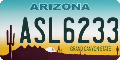 AZ license plate ASL6233