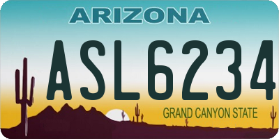AZ license plate ASL6234