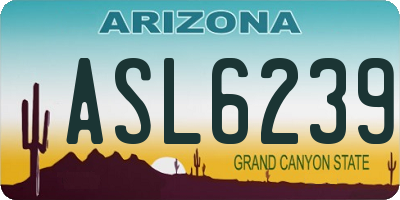 AZ license plate ASL6239