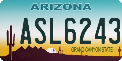 AZ license plate ASL6243