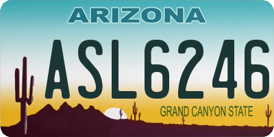 AZ license plate ASL6246