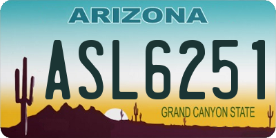AZ license plate ASL6251