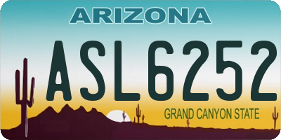 AZ license plate ASL6252