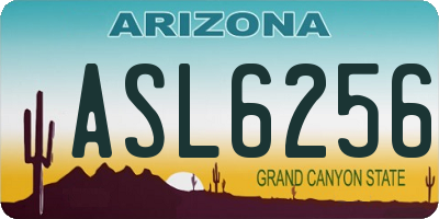 AZ license plate ASL6256
