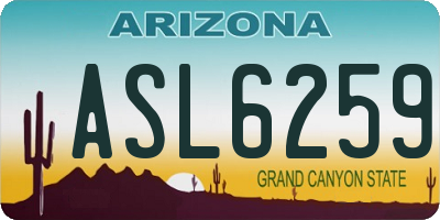 AZ license plate ASL6259