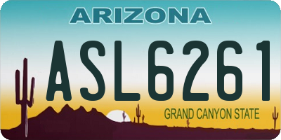 AZ license plate ASL6261