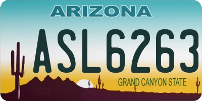 AZ license plate ASL6263