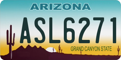 AZ license plate ASL6271