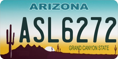 AZ license plate ASL6272