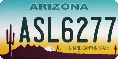 AZ license plate ASL6277