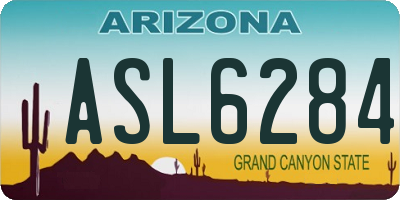 AZ license plate ASL6284