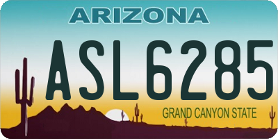 AZ license plate ASL6285