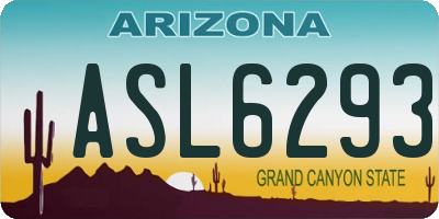 AZ license plate ASL6293