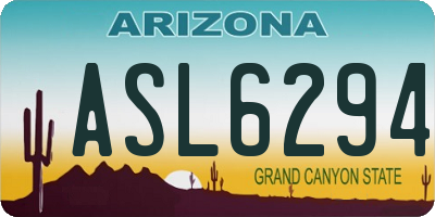 AZ license plate ASL6294