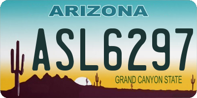 AZ license plate ASL6297