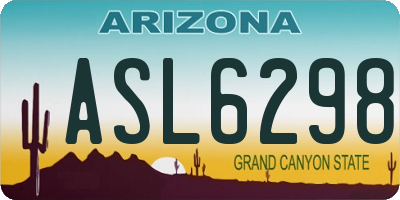 AZ license plate ASL6298