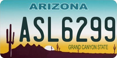 AZ license plate ASL6299