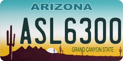 AZ license plate ASL6300