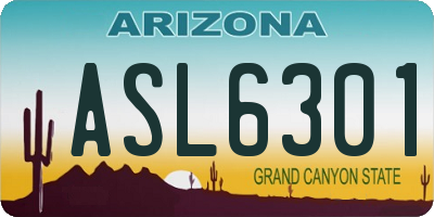 AZ license plate ASL6301