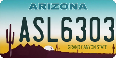 AZ license plate ASL6303