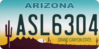 AZ license plate ASL6304