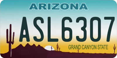 AZ license plate ASL6307