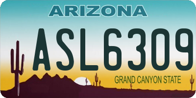 AZ license plate ASL6309