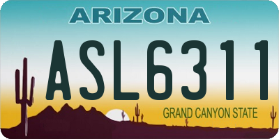 AZ license plate ASL6311