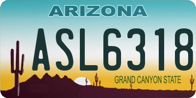 AZ license plate ASL6318