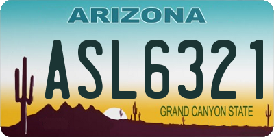 AZ license plate ASL6321