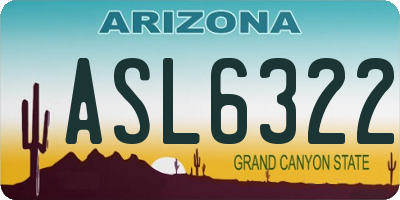 AZ license plate ASL6322