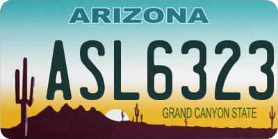 AZ license plate ASL6323