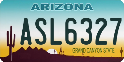 AZ license plate ASL6327