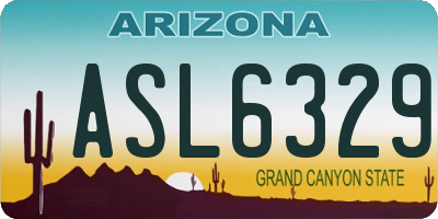 AZ license plate ASL6329