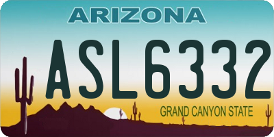 AZ license plate ASL6332