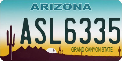 AZ license plate ASL6335