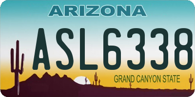AZ license plate ASL6338