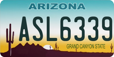 AZ license plate ASL6339