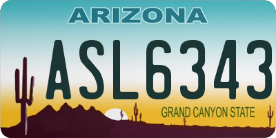 AZ license plate ASL6343