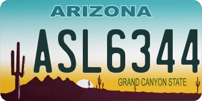 AZ license plate ASL6344