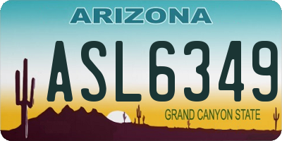 AZ license plate ASL6349