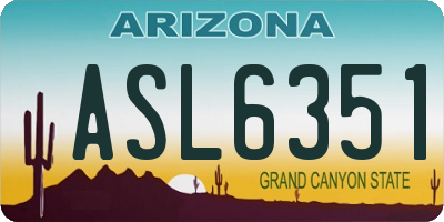 AZ license plate ASL6351