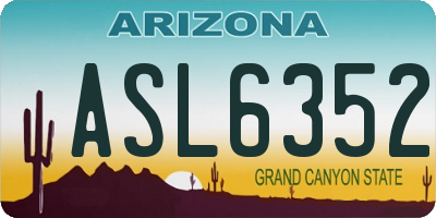 AZ license plate ASL6352